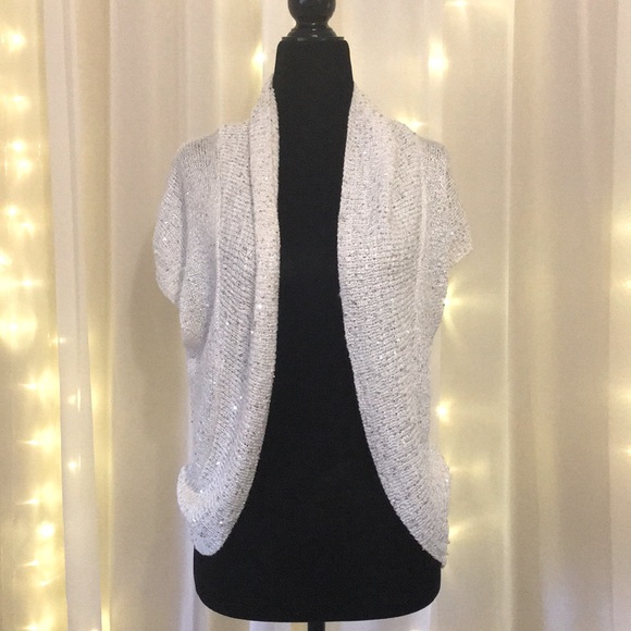 White kismet sequin cardigan sweater - Picture 2 of 7